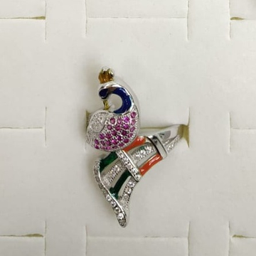 925 silver new latest peacock design hallmark ring... by P.P. Jewellers