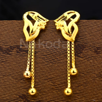 916 Gold Ladies Classic Plain Earrings LPE361