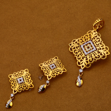 Manufacturer of 916 gold designer pendant set fps162 Jewelxy