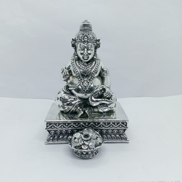 Pure silver idol of Kuber ji in antique polish by 