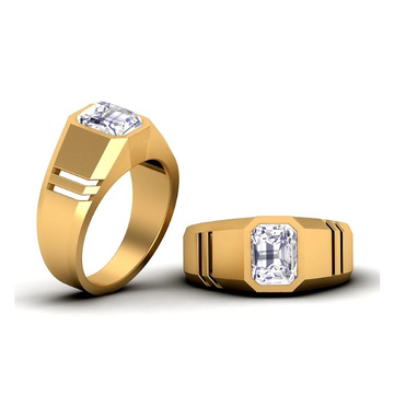 916 Gold CZ Fancy Gents Ring SO-GR009 by S. O. Gold Private Limited