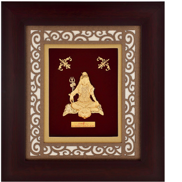 (18,5X21 CM)GOD SHIV JI DIVINE PHOTO FRAME 24 K GO... by 