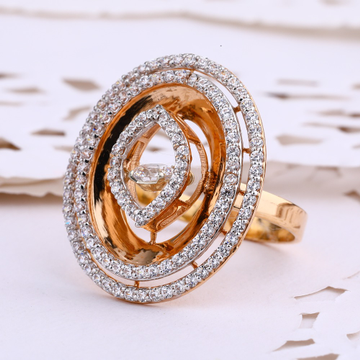 750 Rose Gold Gorgeous Cz Ladies Ring RLR641