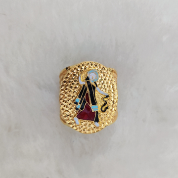 916 Gold Fancy Gent's Mogal Maa Minakari Ring