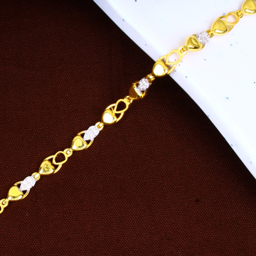 gold simple diamond Ladies bracelet 2 by 