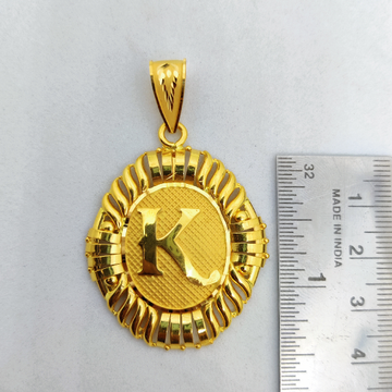 916 Gold Fancy Gent's K Letter Pendant