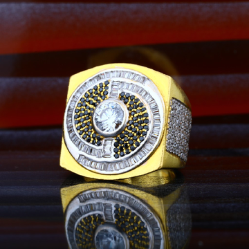 Mens 916 Gold Heavyweight Designer Ring-MHR49