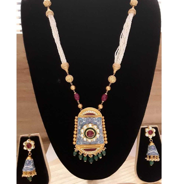 Long exclusive bikaneri mina karigari necklace by 