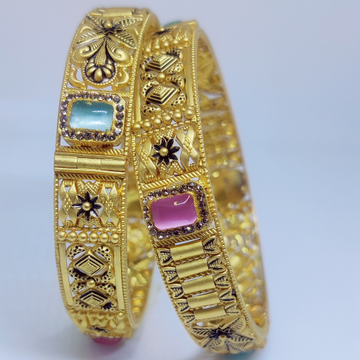 22KT Gold Antique Bangles by 