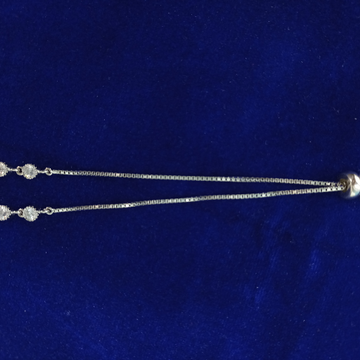 92.5 silver bracelet box chain circle diamond piec... by Ghunghru Jewellers