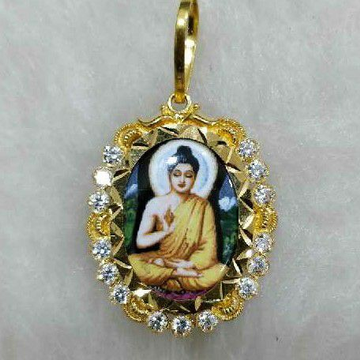 916 Gold Designer Buddha Photo Pendant
