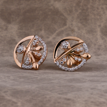 750 Rose Gold Designer Ladies Earring RE208
