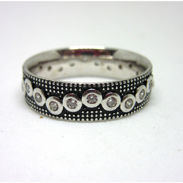 Silver 925 oxidese diamond band rin sr925-201 by 