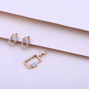 Pendent set rosegold 18ct by 
