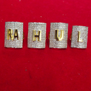 Gold Alphabet Ring Men's sO-R001 by Simandhar Ornament