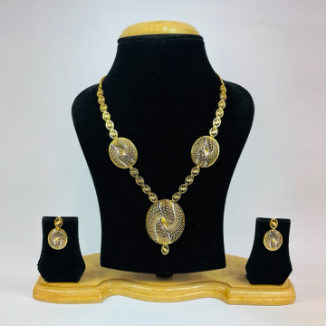 22k Gold Plain Stylish Turkish Necklace Set by 