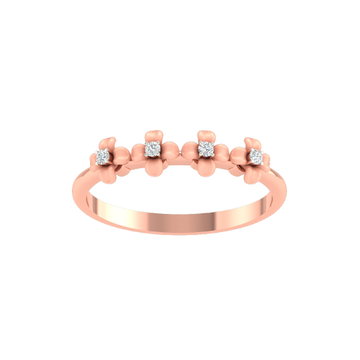 18K Rose Gold Real Diamond Designer Ring For Engag...
