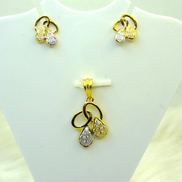 916 gold cz diamond daily wear adorable pendant sh...
