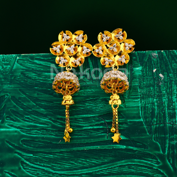 22CT Gold CZ Women's Jhummar Earring LJE417