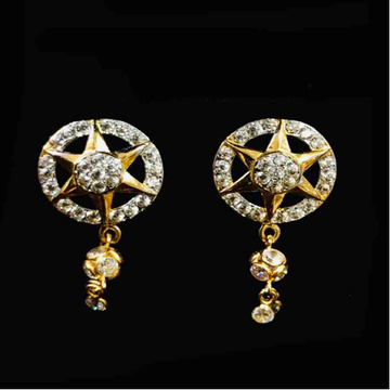 22KT Gold Exclusive Diamond Earrings by Prakash Jewellers