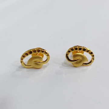 916 gold plain mango shape Earring by 