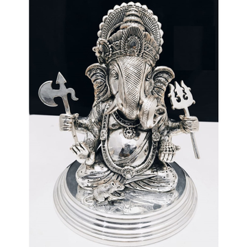 925 pure silver ganesha idol in antique finishing.... by 