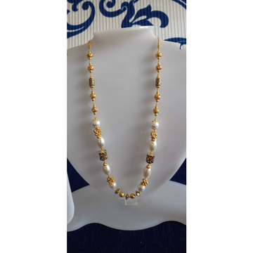 22 Ct Gold White Beads Fancy Mala by Celebrity Jewels