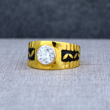Mens 916 gold solitaire ring-msr10