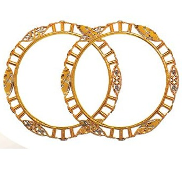 22K / 916 Gold Round Designer Antique Kadli by Ruchit Jewellers