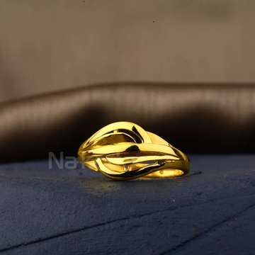 22kt gold cz hallmark designer ladies plain ring l...