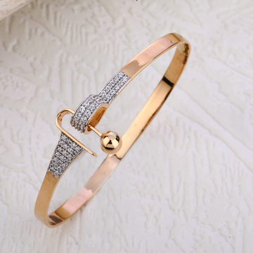 18KT Rose Gold CZ Women's Classic Kada Bracelet  R...