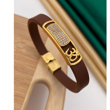 Eye-Catching Design Diamond OM in Leather Belt Gold Plated Bracelet - Style  A386, गोल्ड प्लेटेड ब्रेसलेट - Soni Fashion, Rajkot | ID: 2851568431873