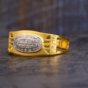 22KT Gold CZ Hallmark Delicate  Gentlemen's Ring M...
