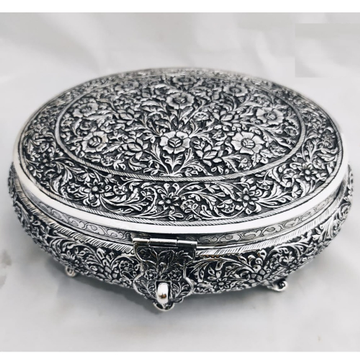 925 pure silver Stylish dry fruit box in deep carv... by 