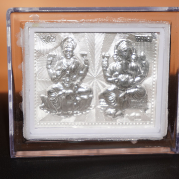 Silver Laxmiji & Ganeshji Frame