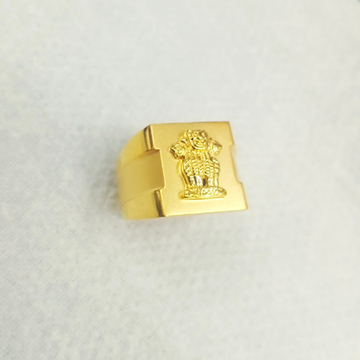 Gold satyamev jayate ring by Simandhar Ornament