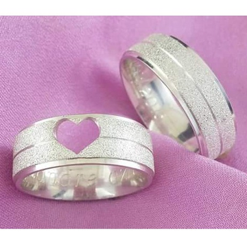 925 Silver Heart Shape Couple Band by 
