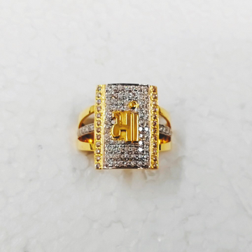 Gold cz ring by Simandhar Ornament