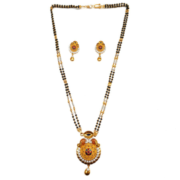 1 gram gold forming two line mangalsutra mga - mse...