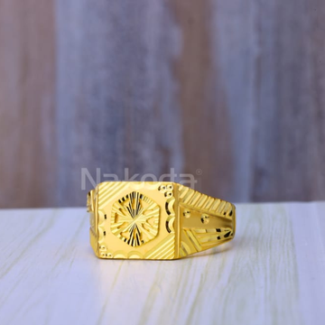 22KT Gold CZ Hallmark Classic Mens Plain Ring MPR2...