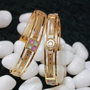 916 Gold Fancy Colored Stone Bangle by 