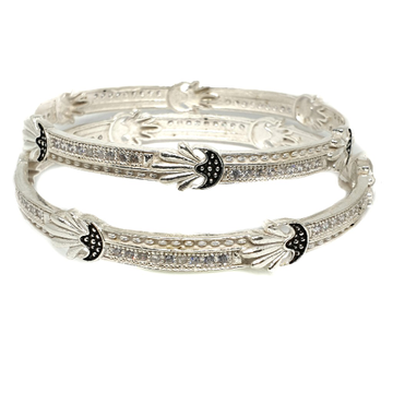 925 sterling silver cz diamond kadli bangle mga -...