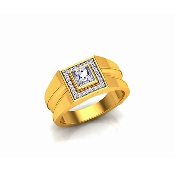 916 Gold CZ Designer Gents Ring SO-GR003 by S. O. Gold Private Limited