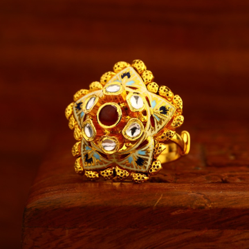22KT Gold CZ Hallmark Antique Stylish Ladies Ring...