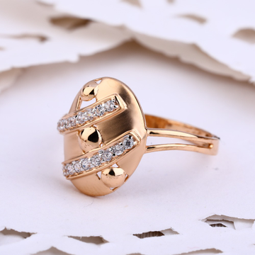 750 Rose Gold CZ Delicate Women's Ring RLR588