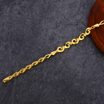 916 Gold Cz Designer  Plain Bracelet LPBR51