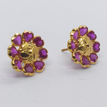 18k Gold Ladies Fancy Earrings by 