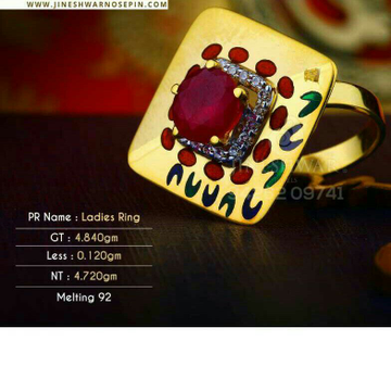 Classic Designer Gold Cz Ladies ring LRG -0422