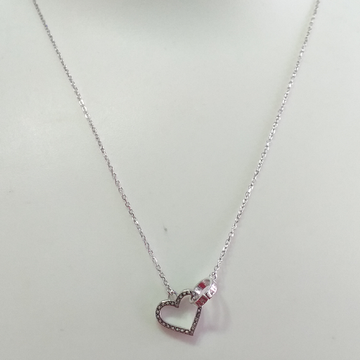Silver 92.5 Heart Shape Pendant chain by 