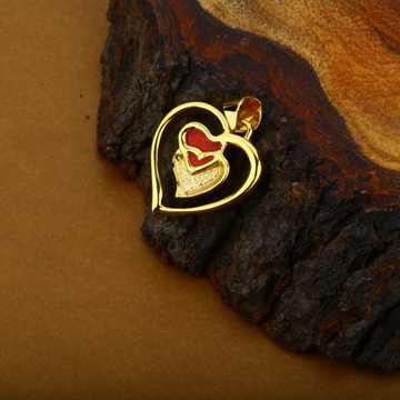 18K Heart Shape Gold Hollow Fancy Pendant-HLP03
